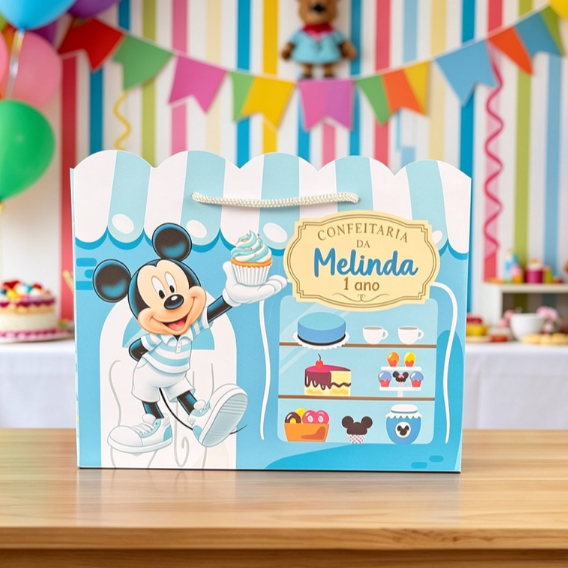 SACOLA Mickey/Minnie Confeiteira Personalizada | Sacolinha | Lembrancinha | Mimos | Aniversário