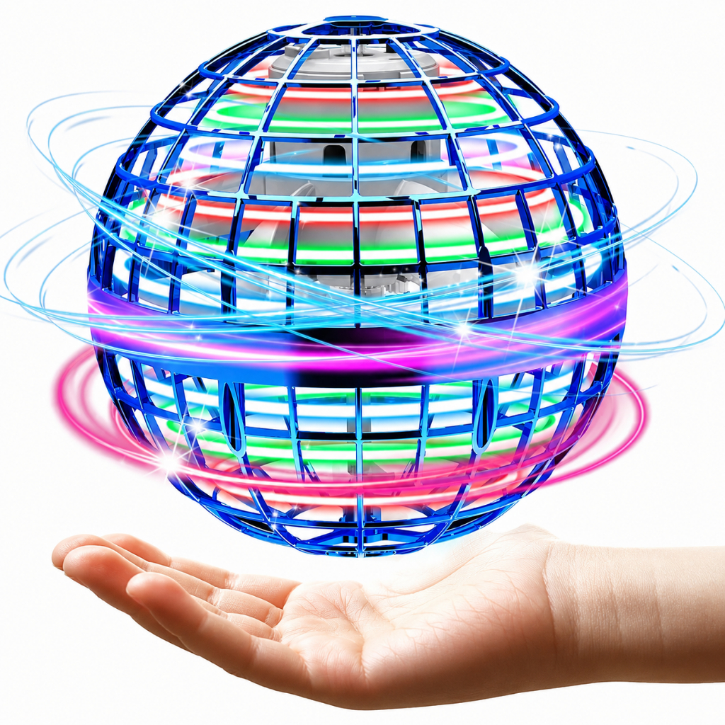 Brinquedo Bola Voadora Boomerang Inteligente com LED Colorido USB