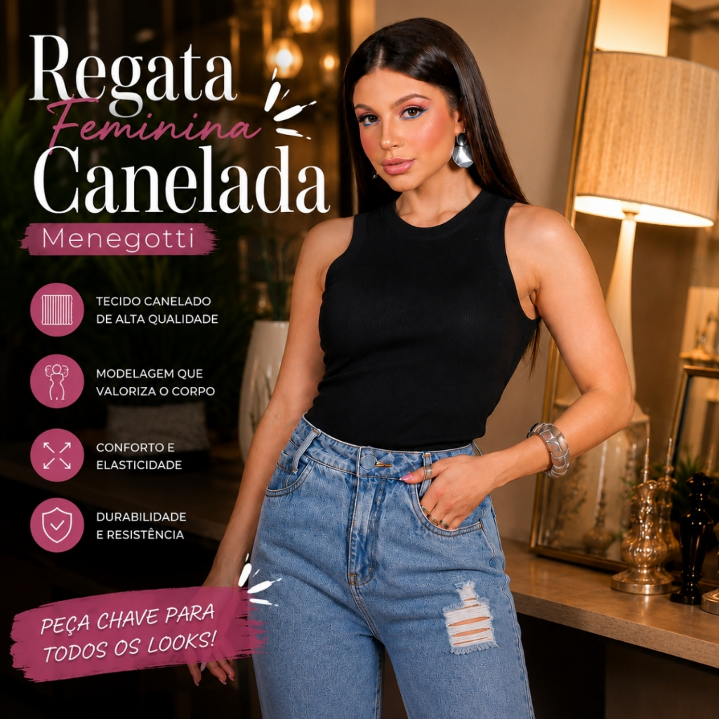 Regata Feminina Canelada Premium Básica Baby Tee Cores Brasil Veste do 36 ao 44