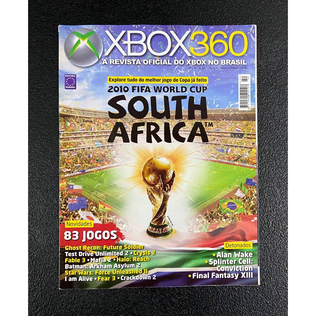 Revista Xbox 360 Copa do Mundo FIFA Africa do Sul 2010 - Detonados Alan Wake, Splinter Cell