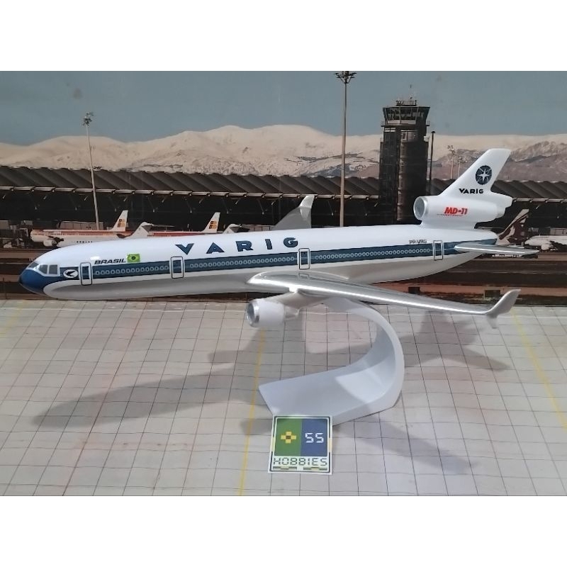 Varig McDonnell Douglas MD-11 Anos 1990 Avião Maquete Artesanal Escala 1:195