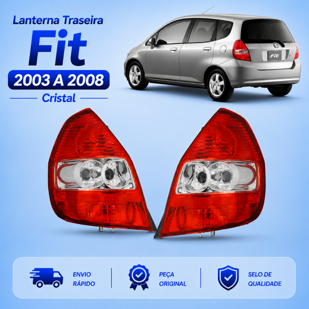 Par/Un Lanterna Traseira Honda Fit 2003 A 2008 Cristal