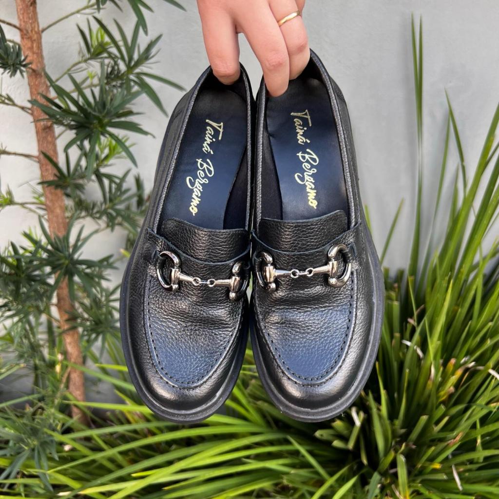 Mocassim Feminino Feito Em Couro Legitimo Elegante Confortavel Tratorado