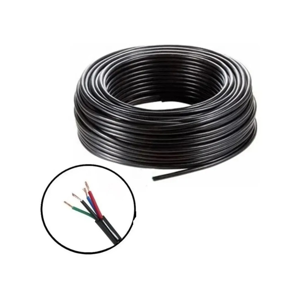 Cabo De Comando Pp Extensão Fio 4x1,00mm Rolo 10 Metros