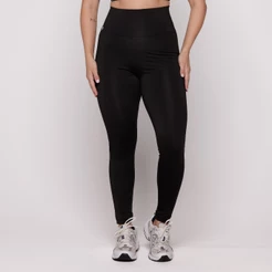Calça Legging Preta Fitness Academia Feminina Cós Alto Forro Duplo Treino Zero Transparência Grace AQN SPORT