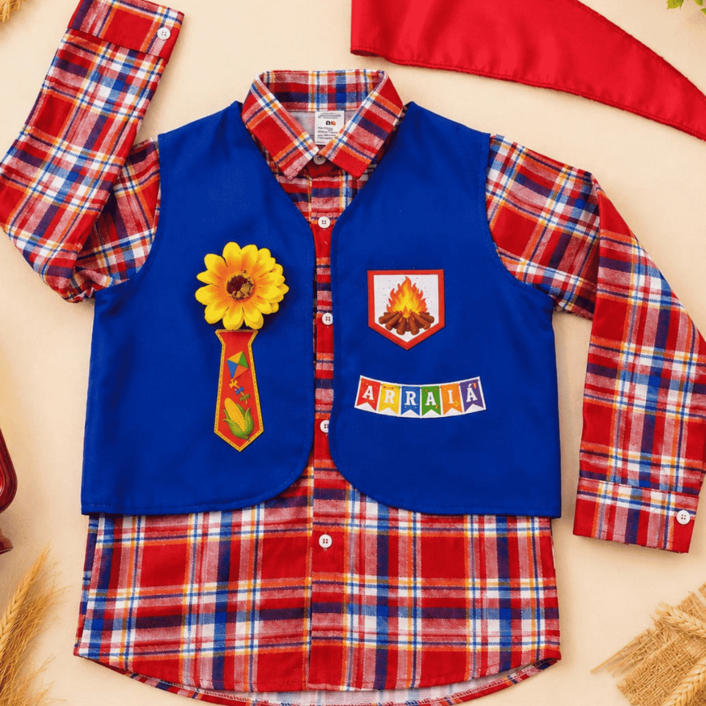 CAMISA XADREZ FESTA JUNINA MENINO FLANELADA QUENTINHA ARRAIÁ SAO JOÃO