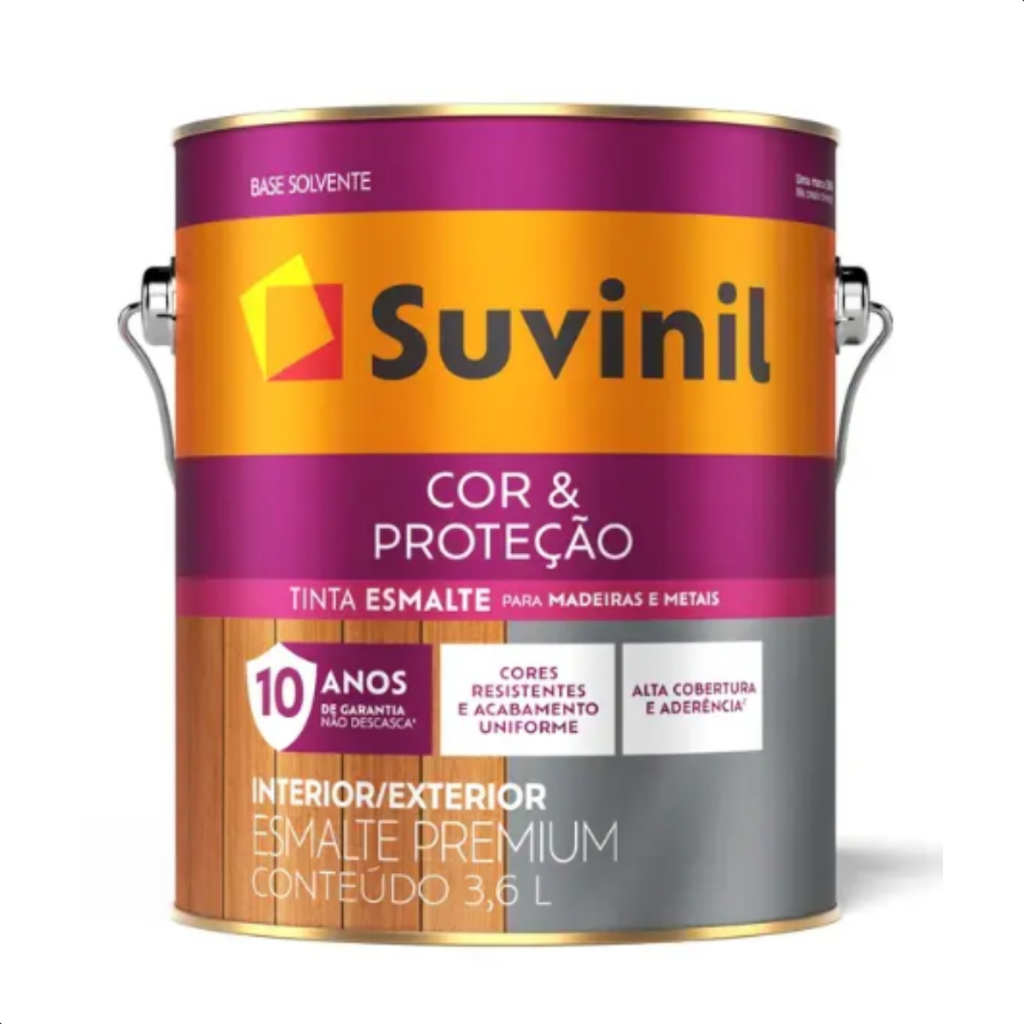 Tinta Esmalte Sintético Cor e Proteção Suvinil Brilhante 3,6l Ferro Madeira