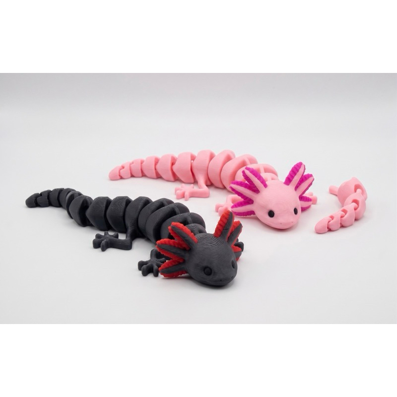 Axolote Articulado 3D | Flexível Fidget Toy | Antiestresse | Colecionável