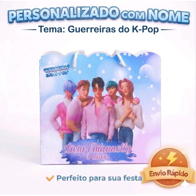 Sacolinha Guerreiras Kpop, aniversário Kpop, Personalizados Guerreiras Kpop, Sacola, caixinhas, lembrancinhas