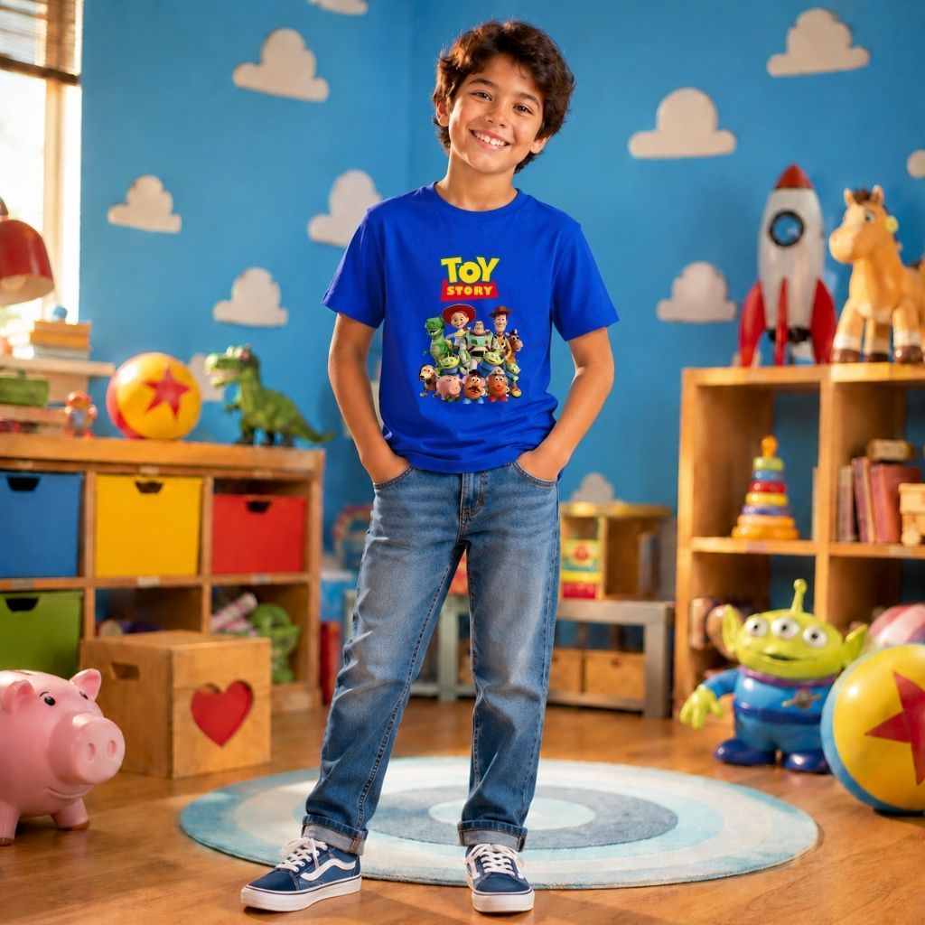 Camiseta Infantil Unissex Personagem TOY STORY 100%Algodão Estampa Divertida Menino Menina