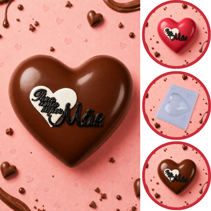 1~10 Forma Simples Coração Super Mãe246(H3) em Acetato BWB Para Bombom e Doces de Chocolate e Confeitaria (CHOCO)