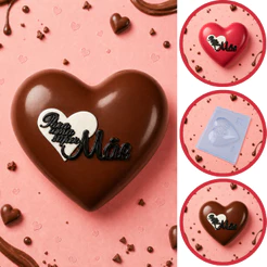 1~10 Forma Simples Coração Super Mãe246(H3) em Acetato BWB Para Bombom e Doces de Chocolate e Confeitaria (CHOCO)