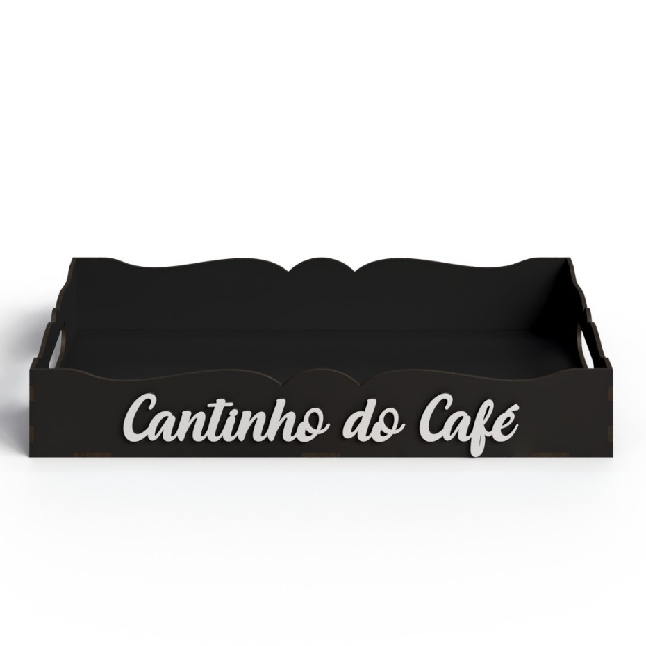Bandeja Com Alça Para Servir Café Chá Decoração Cantinho Do Café Mdf