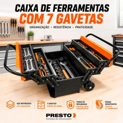 Caixa de Ferramentas Rodinhas Caixa Ferramenta 7 Gavetas Caixa Ferramenta Grande Profissional