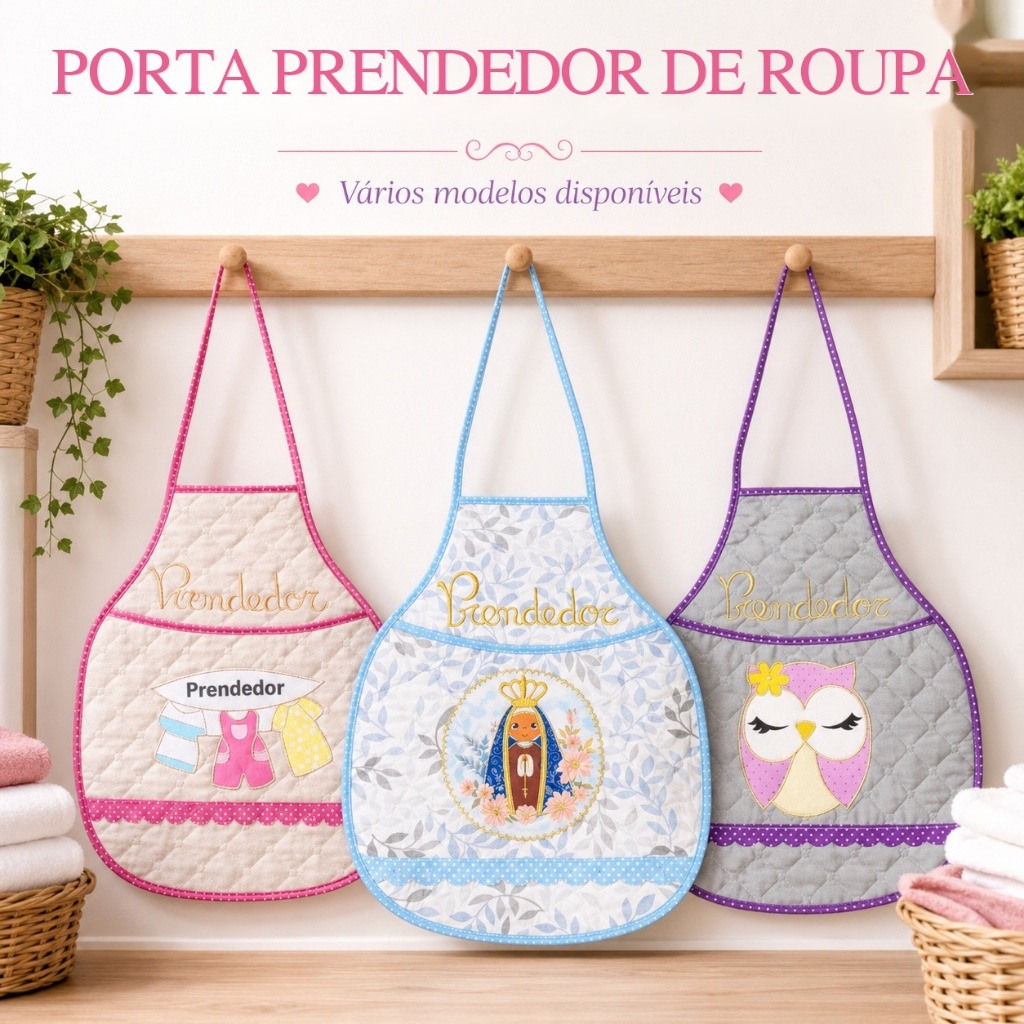 Porta Prendedor de Roupa Bordado