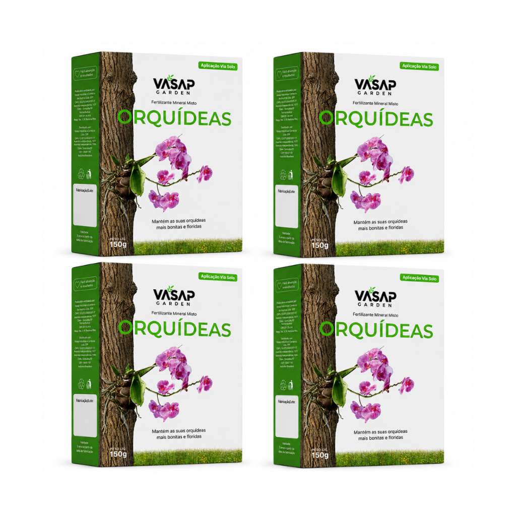 Kit 4 Adubos para Orquídeas 150g Aplicação Via Solo ou Irrigação