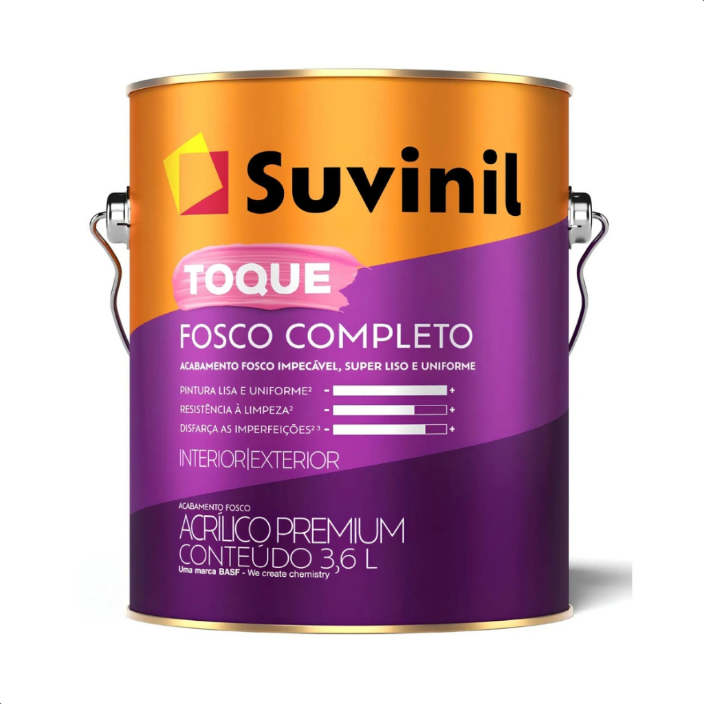 Tinta Acrílica Toque Fosco CompletoSuvinil 3,6l Branco Neve Original