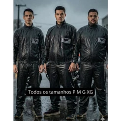 Capa de Chuva G Motociclista Pantaneiro Material Impermeável PVC