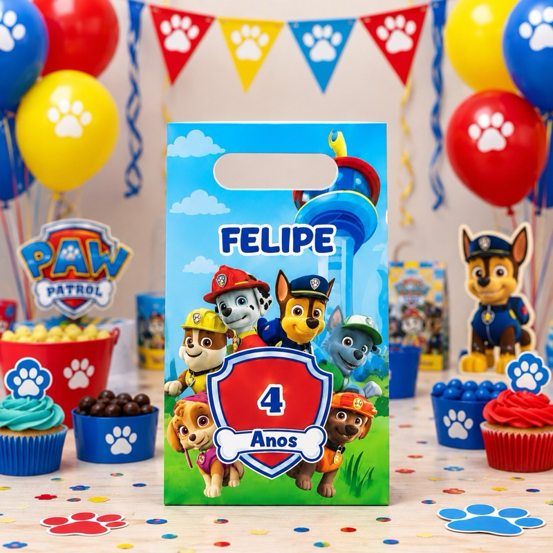 Lembrancinhas Sacolinhas Personalizadas Tema Patrulha Canina