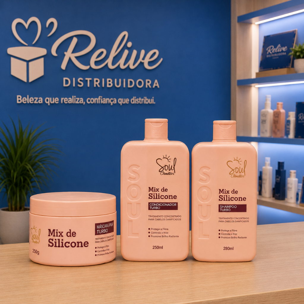 Kit Capilar 03 itens MIX DE SILICONE SOUL COSMETICOS Shampoo Condicionador Mascara Hidratação Brilho