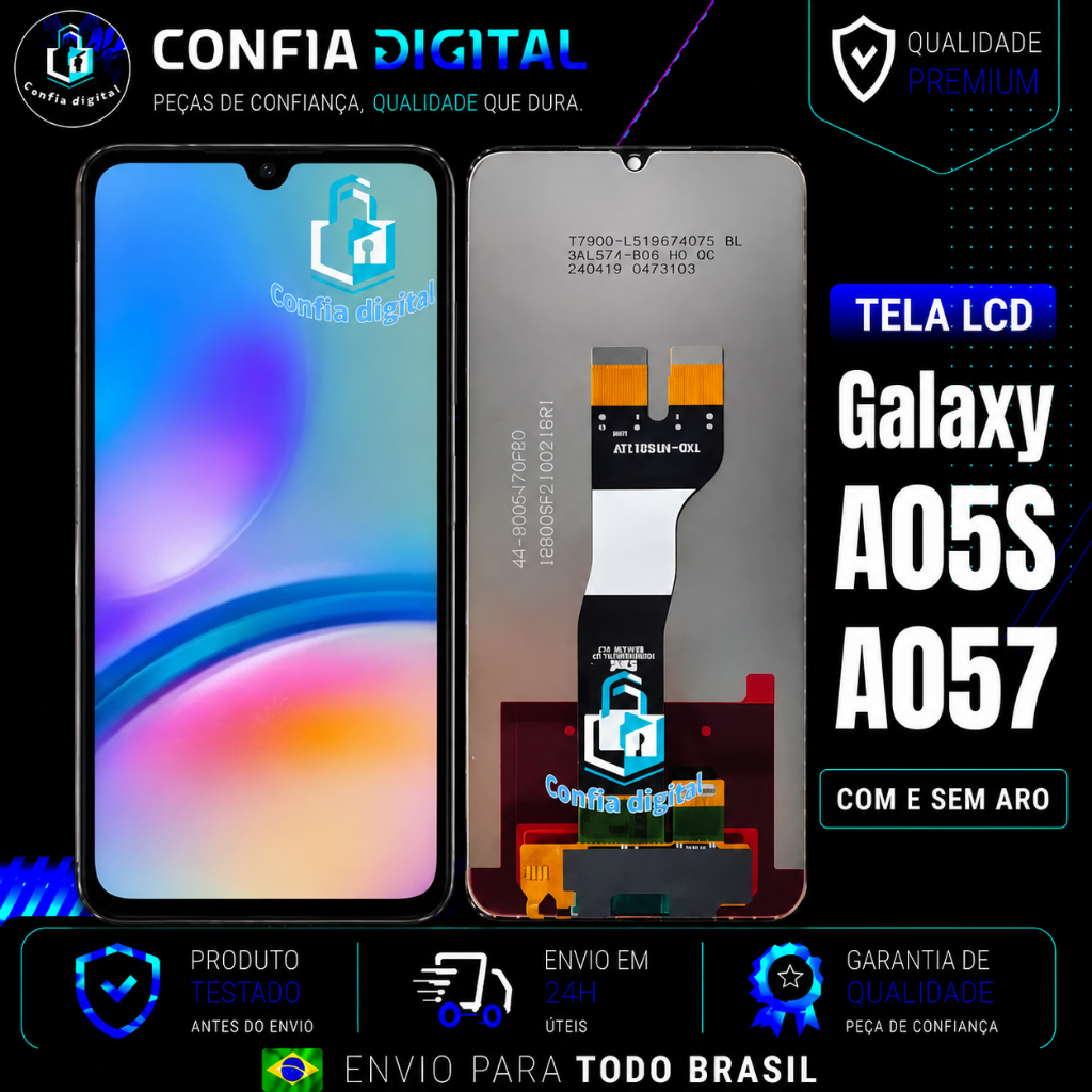 Tela Display Frontal Touch Galaxy A05S A057 Premium Envio Imediato