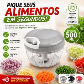 Mini Triturador Elétrico Recarregável USB 250ml Processador de Alimentos Portátil 3 Lâminas Inox Sem Fio
