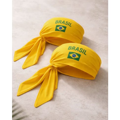 Kit 2 Bandanas Do Brasil Estampada Copa Do Mundo 2026 Torcedor Dry Fit
