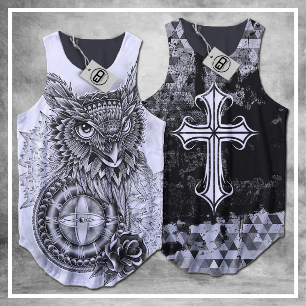 Kit com 2 Camisetas Masculina Regata Longline Tattoo's