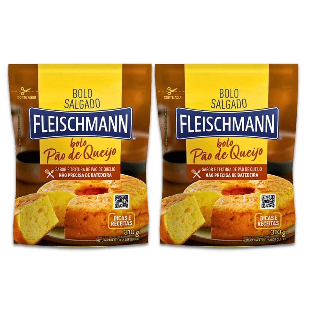 Kit 2un Fleischmann Mistura Para Bolo Tipo Pão De Queijo 310g