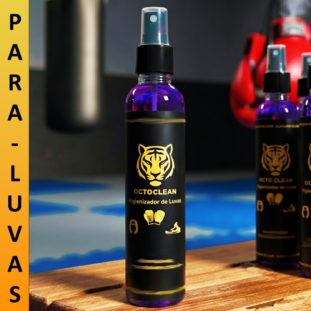 Higienizador de Luvas Spray Anti-Odor Equipamentos de Muay Thai, Boxe e Luta Luva Chulé OctoClean