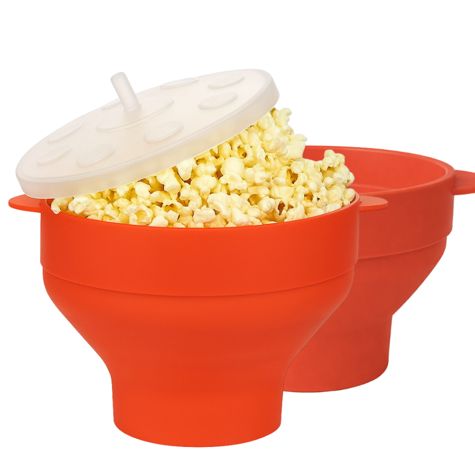Pipoqueiras de Silicone Para Micro-ondas Com Tampa Retrátil 3L