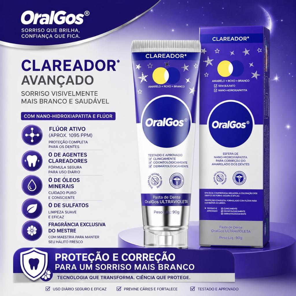 Pasta de Dente OralGos– Cor Única + Fragrância Refrescante!