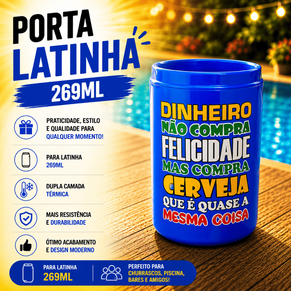 Porta Lata Palito Suporte 269ml Camisinha Cerveja Térmico Piada Personalizados