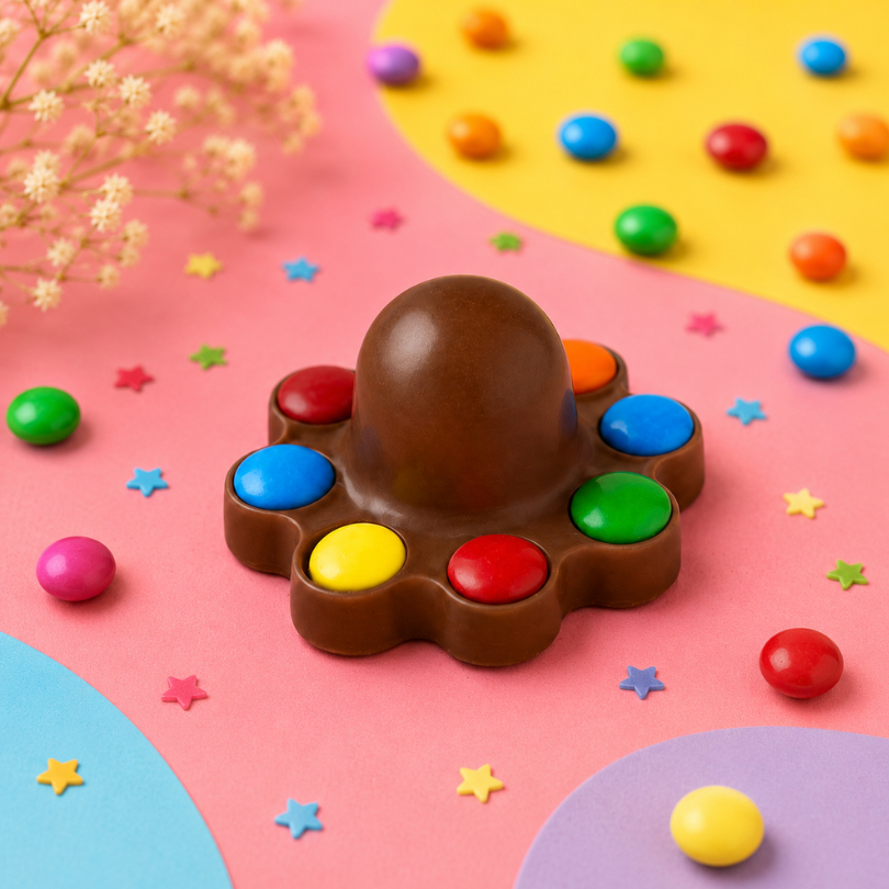 Kit 04 C/ Formas silicone bwb ovo de páscoa ovo pop it (3 partes) páscoa 2025 (CHOCO) · foto 2