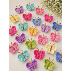 Borboleta de Aplicação em Crochê Artesanal – Aplique Decorativo para Amigurumis, Laços e Artesanato