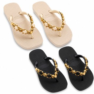 Kit Chinelo Feminino Com Pedraria Antiderrapante Confortável Casual Macio Leve Dia a Dia
