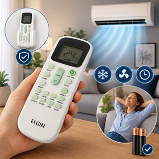 Controle Remoto Para Ar Condicionado Compatível com Elgin Ykr-k/001e Eco Inverter