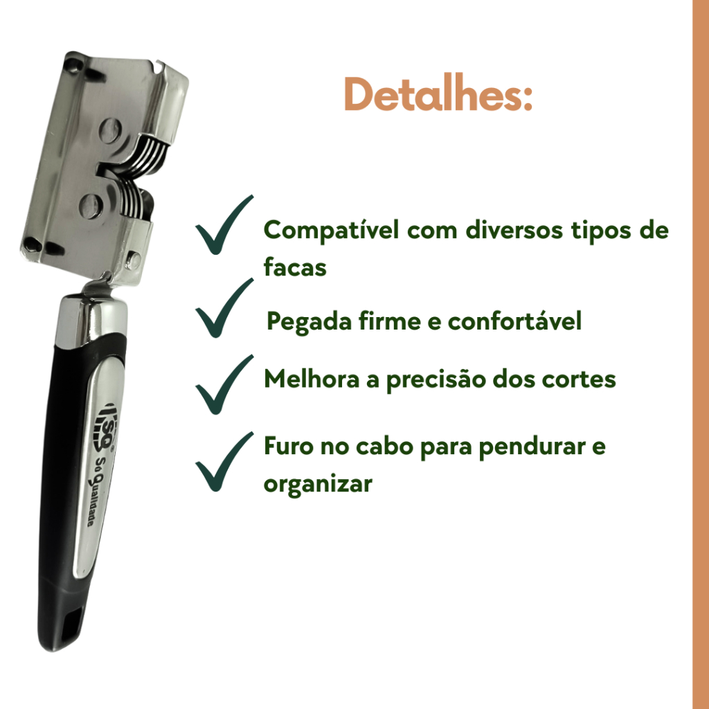 Kit 4 Afiador Afia Amolador De Facas Amola Inox Profissional Manual Portatil Cozinha Churrasco — imagem 2 de 2