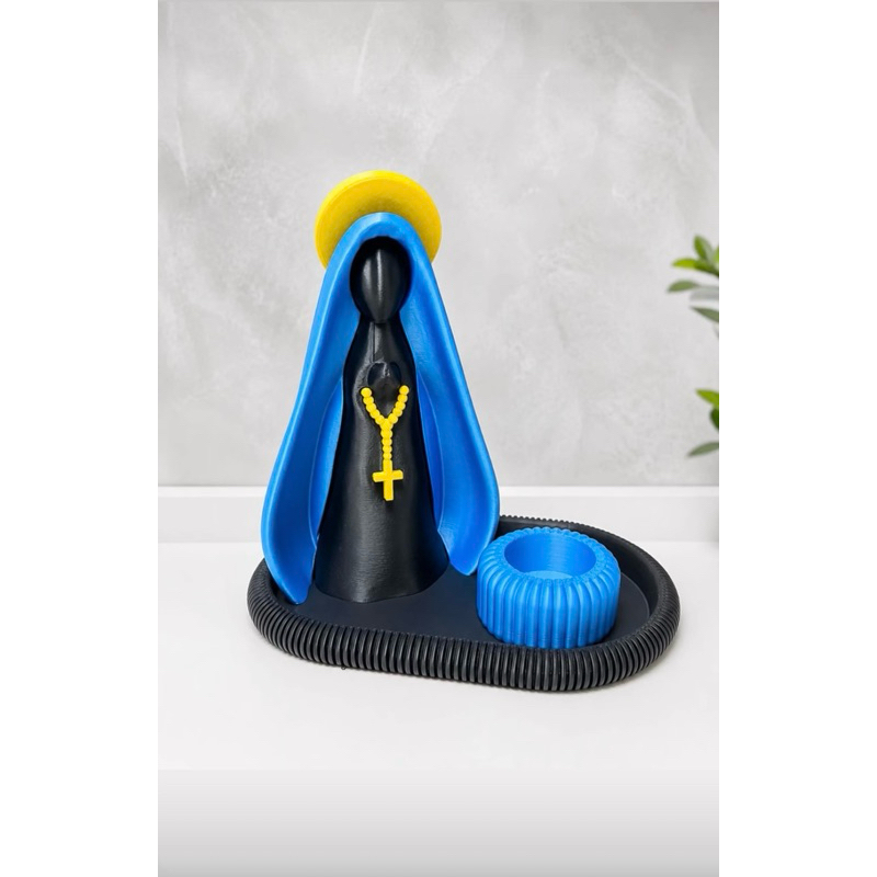 Nossa Senhora Aparecida Moderna Escultura 3D Decoração Religiosa Minimalista Arte Sacra Elegante Presente Fé Exclusivo