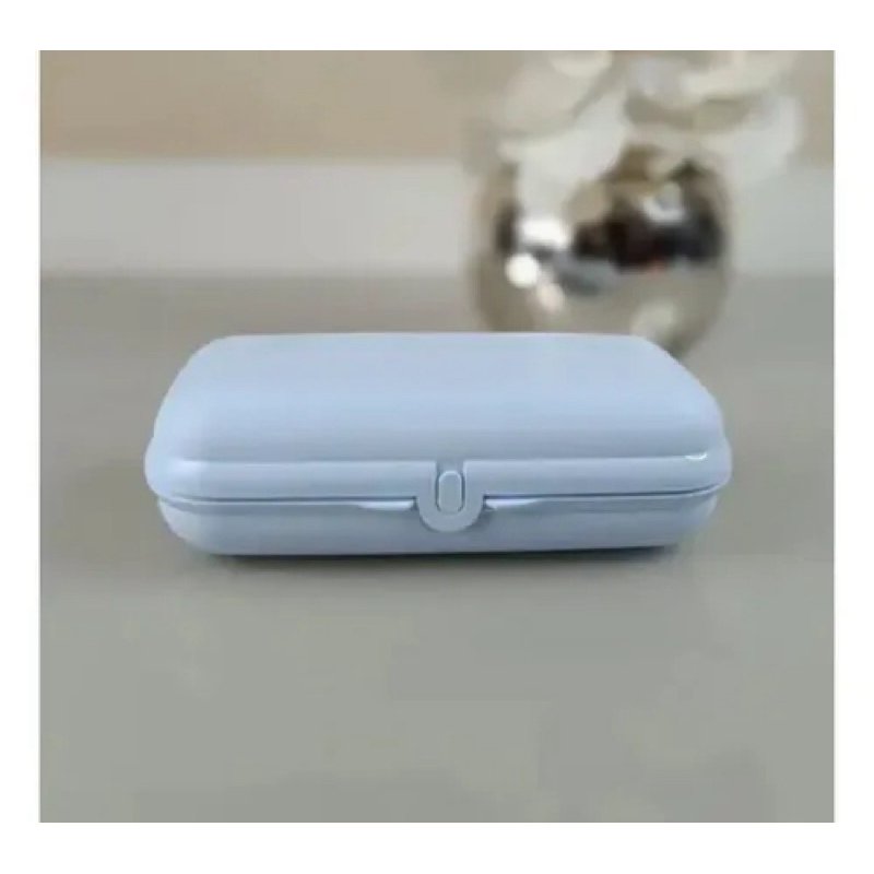 Porta Lanche Tupper Snack Tupperware Grande Azul cristal