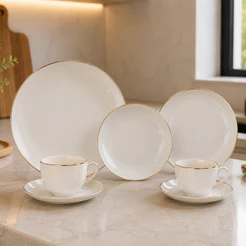Aparelho De Jantar De Porcelana 42 Peças Legacy Gold L'hermitage - Original
