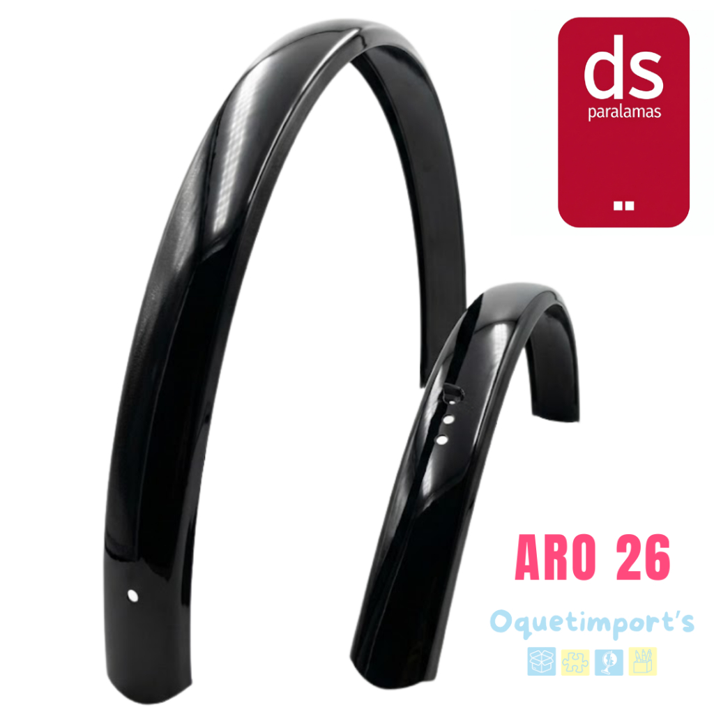 Par Paralama Bicicleta Modelo Sueco Aro 26 Preto Brilhante Bike Caloi Monark Poti Sami
