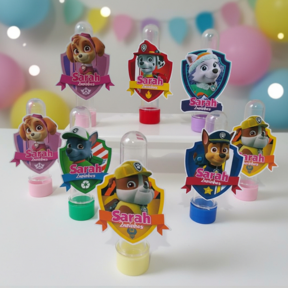 Kit lembrancinhas Patrulha Canina Tubetes Personalizadas lembrancinhas de Festas Decoração de aniversário Cachorrinhos