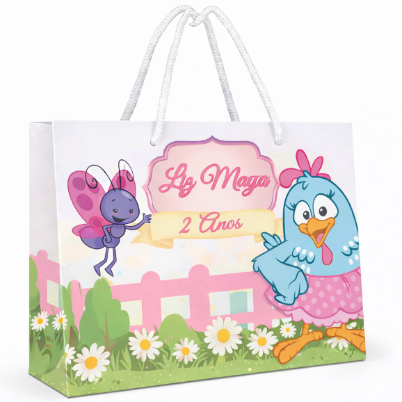 Sacolinha PEGUE E MONTE  personalizada Galinha Pintadinha Lembrancinha Aniversario infantil