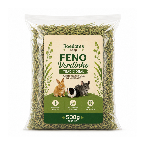 Feno Tifton Premium Natural - Alimentação Natural Rico em Fibras Para Coelhos Roedores