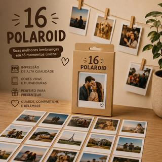 Kit 16 Fotos Polaroid| Fotos Estilo Instax Impressão Fotográfica Presente Personalizado| Decoração casa| capinha celular