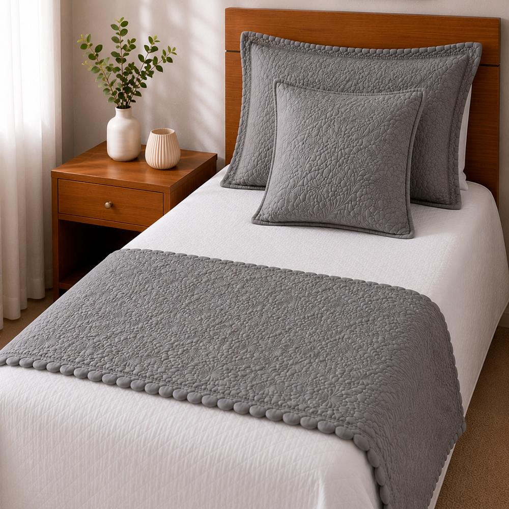 Kit Peseira Solteiro 3 Peças Para Cama Box Coleção Camili