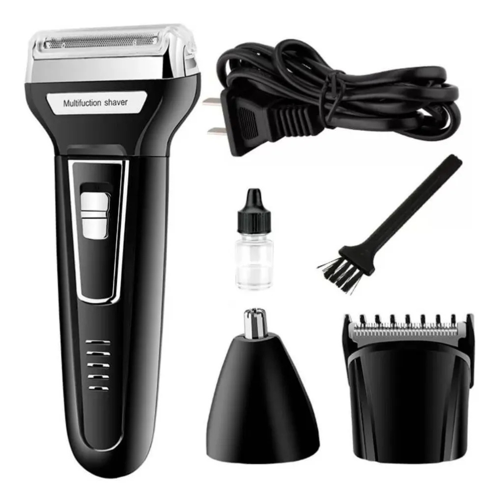 Barbeador Elétrico Kemei, Kemei KM-6558, Barbeador Recarregável, Aparador de Barba, Máquina de Barbear, Barbeador