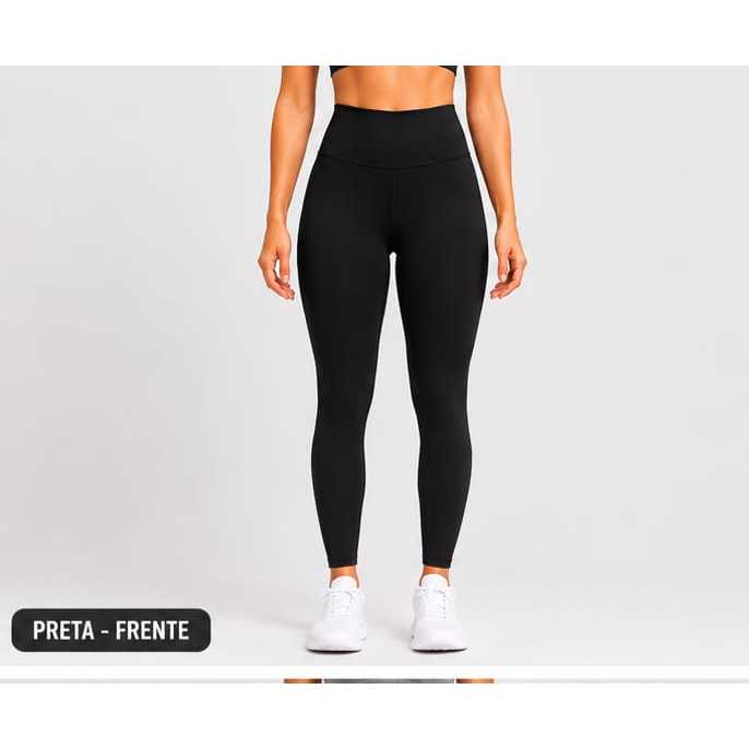 Legging Feminina Cintura Alta Academia Fitness Suplex Não Transparente Fit Rise