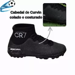 Chuteira Infantil Society Adulto Juvenil CR-7 Promoção Costurada E Colada Lançamento ENVIO IMEDIATO
